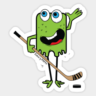 Green Hockey Monster Sticker